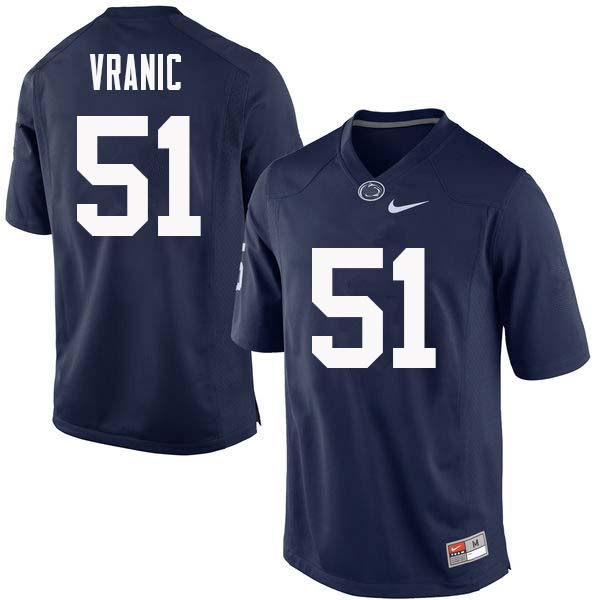 NCAA Nike Men's Penn State Nittany Lions Jason Vranic #51 College Football Authentic Navy Stitched Jersey MIL8398HT
